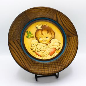 Vintage ANRI Mother’s Day Plate Spring Arrivals Italy by Ferrandiz Wood Frame